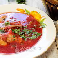 Рецепт Борща с куриными крылышками