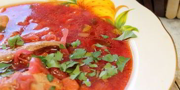 борщ с куриными крылышками