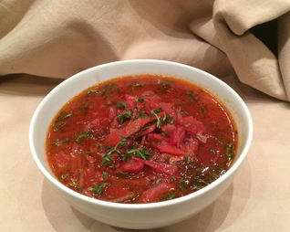 Борщ с уткой и грибами