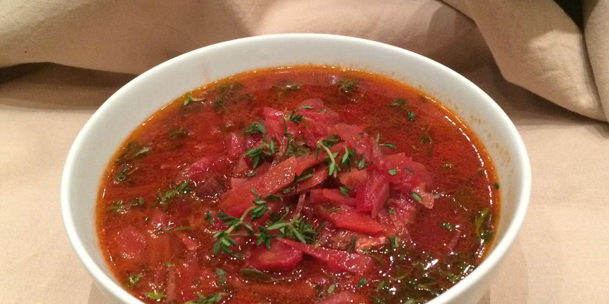 Рецепт борща с уткой и грибами