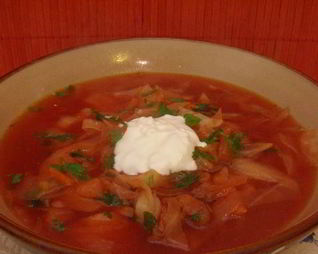 Красный борщ постный