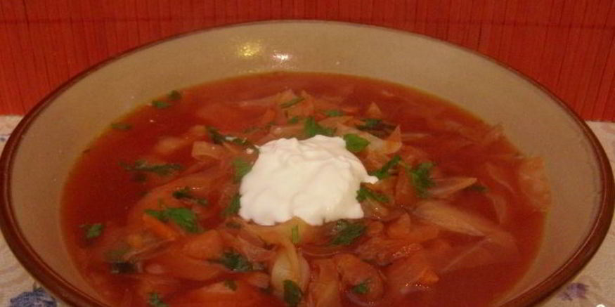 Рецепт красного борща постного