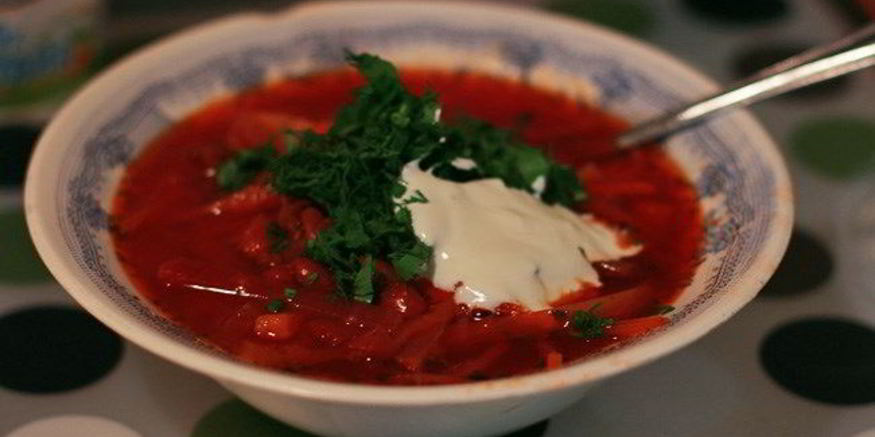 Рецепт постного борща со свеклой и фасолью