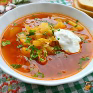 Рецепт Постного летнего борща без мяса