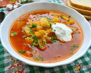 Постный летний борщ без мяса