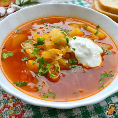 Постный летний борщ без мяса