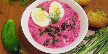 шалтибарщай — холодный борщ по-литовски