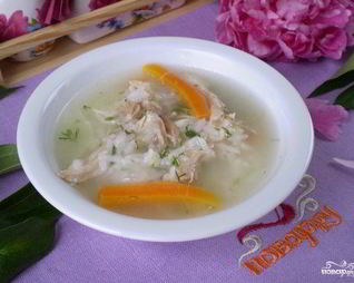 Бульон куриный с рисом