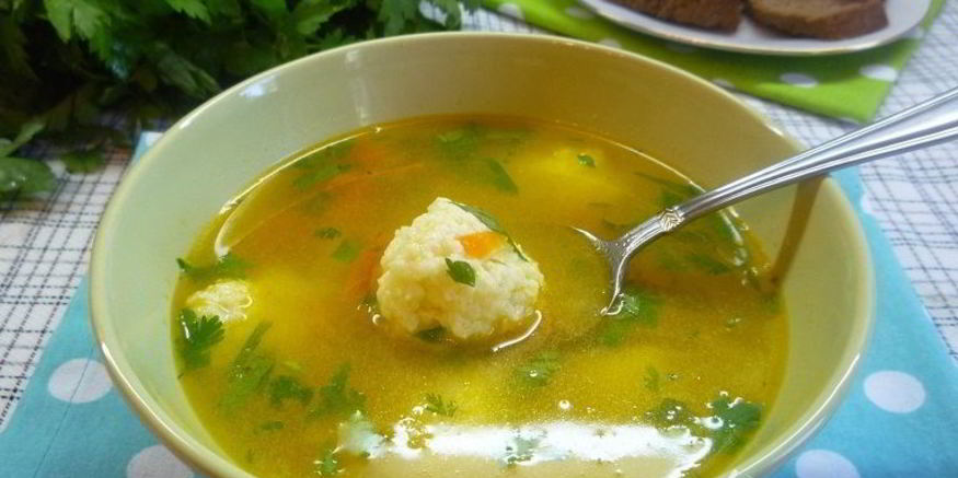Рецепт бульона с клецками из сыра
