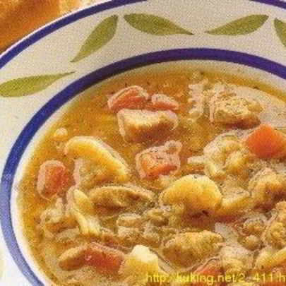 Бульон с курицей и макаронами