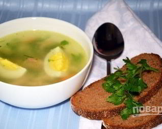 Бульон с яйцом
