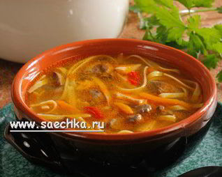 Лапша с куриной печенкой