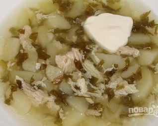 Щавель на курином бульоне