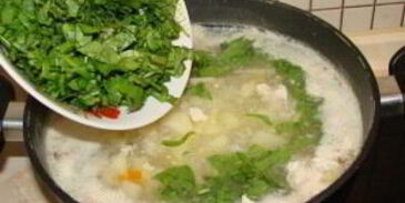 щавель на курином бульоне