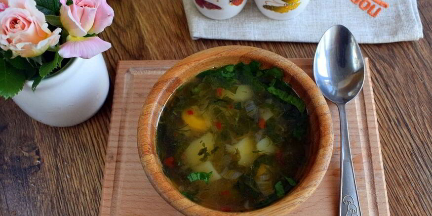 Рецепт супа из щавеля на курином бульоне