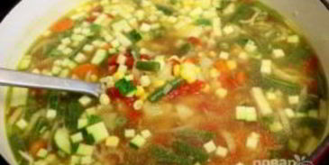 суп на овощном бульоне