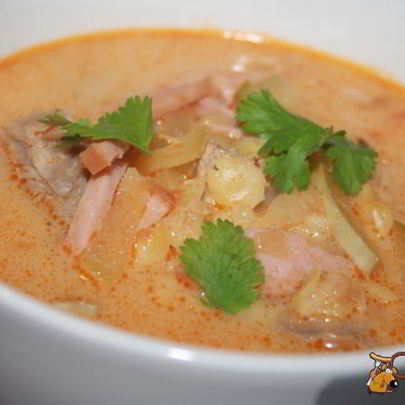 Гороховый суп на баранине с кабачком и сарделькой