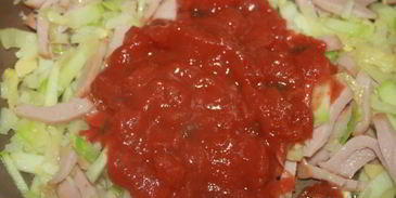 гороховый суп на баранине с кабачком и сарделькой