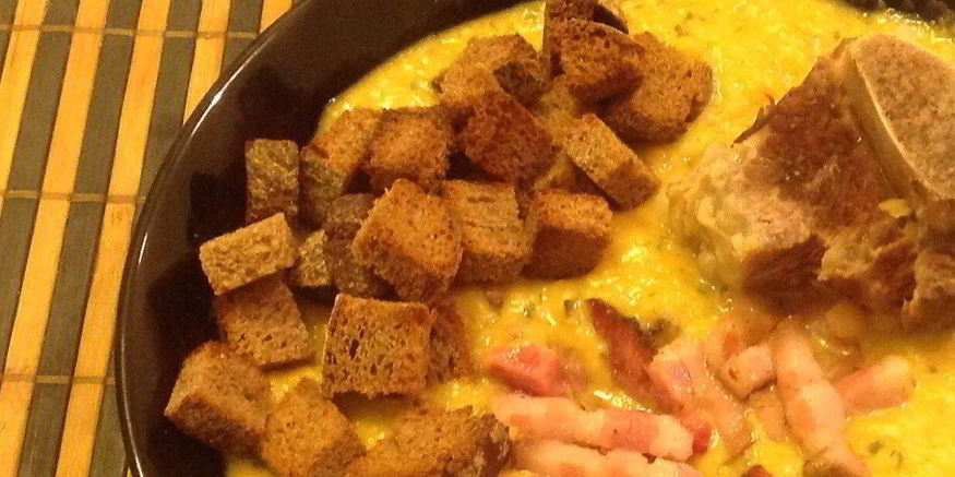 Рецепт горохового супа с говядиной и беконом