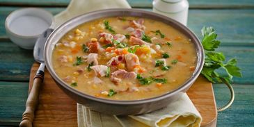 гороховый суп с копченой курицей в мультиварке