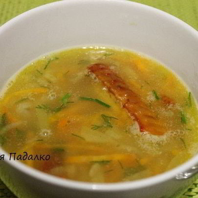 Гороховый суп с копчеными крылышками