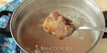 гороховый суп с запеченными ребрышками