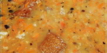 суп гороховый с рулькой поросячьей