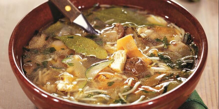 Рецепт грибного супа с курицей и вермишелью