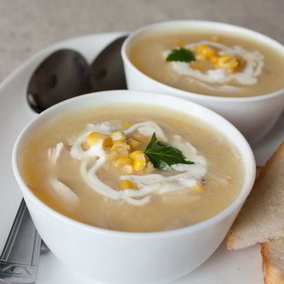 Картофельный суп с курицей и кукурузой