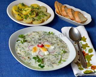 Холодник из щавеля на кефире