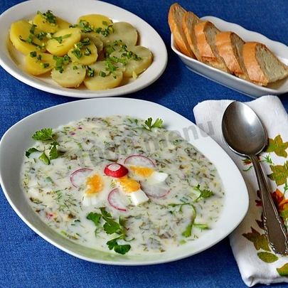 Холодник из щавеля на кефире