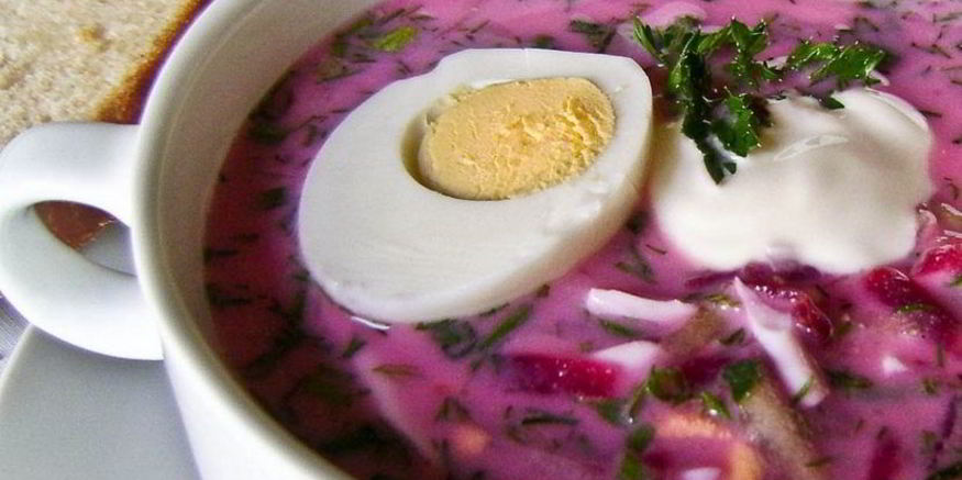 Рецепт холодника на кефире со свеклой