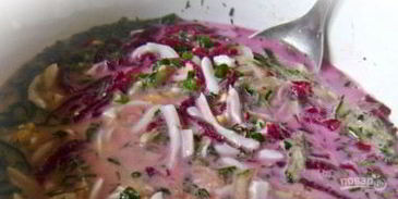 холодник на кефире со свеклой