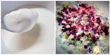 летний холодный суп со свеклой