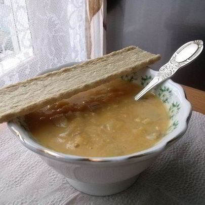 Крем-суп с красной чечевицей и кукурузой