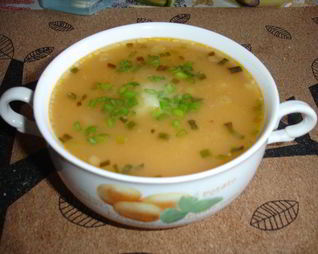 Кукурузный суп с креветками