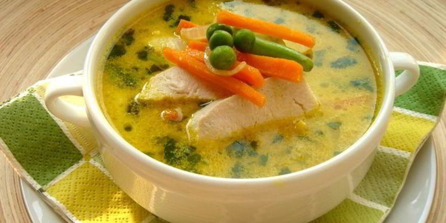 Рецепт куриного супа карри с замаскированной цветной капустой