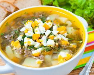 Куриный суп со щавелем