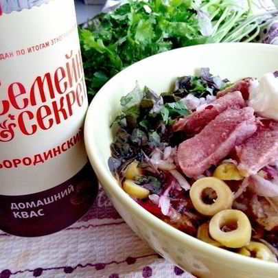 Окрошка Деликатесная с языком