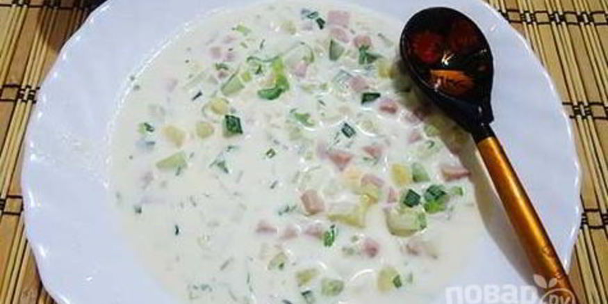 Рецепт окрошки классической с колбасой на майонезе