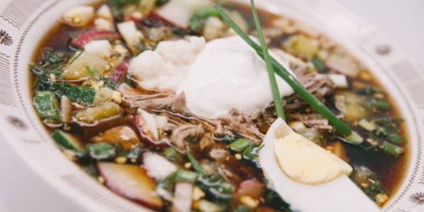 Рецепт окрошки мясной