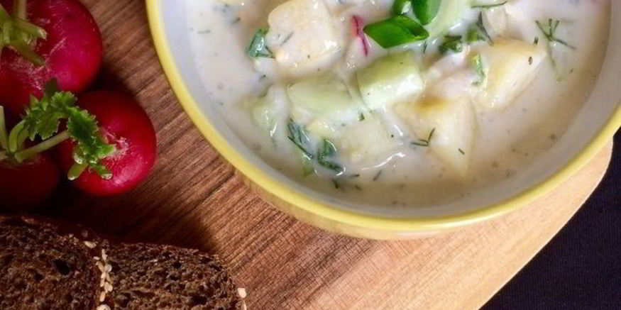 Рецепт окрошки на айране