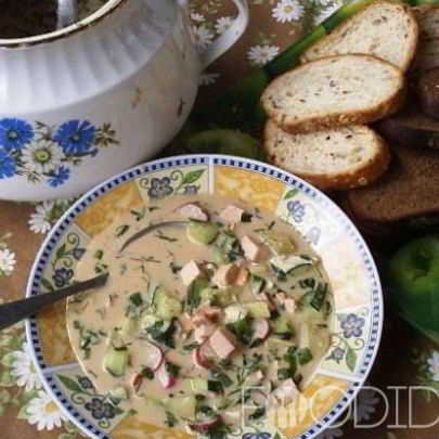 Окрошка на бульоне