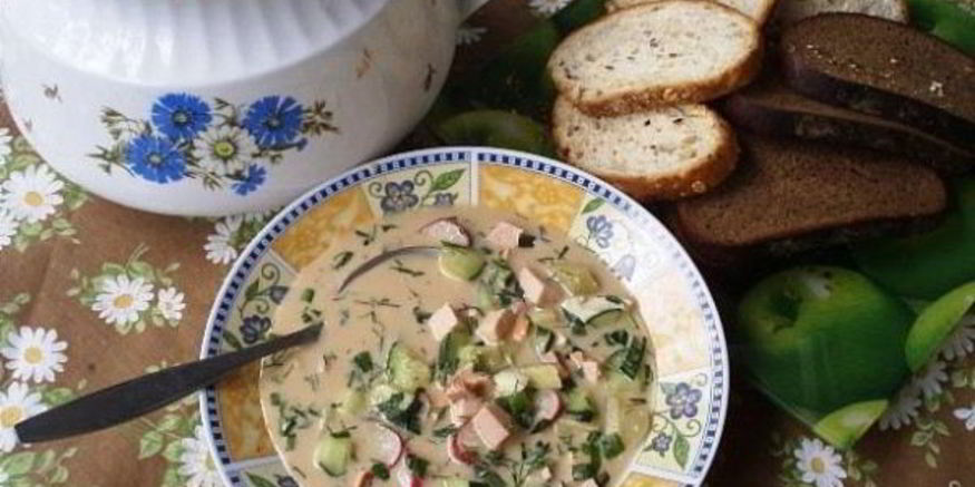 Рецепт окрошки на бульоне