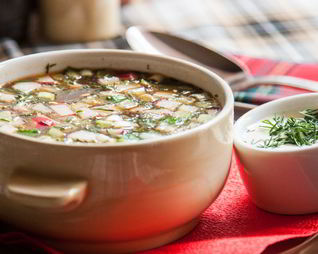 Окрошка на имбирном квасе