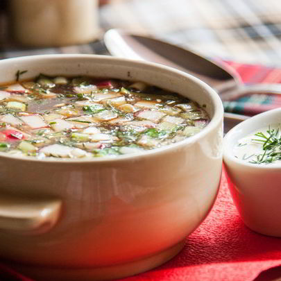 Окрошка на имбирном квасе