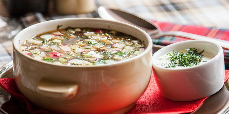 Рецепт окрошки на имбирном квасе