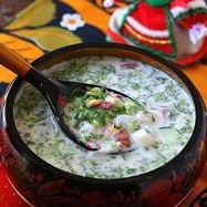 Рецепт Окрошки на кефире и газированной воде