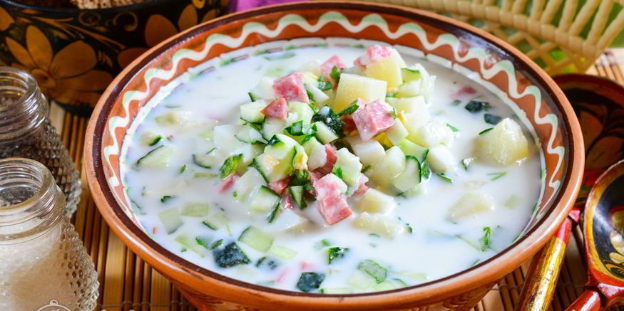 Рецепт окрошки на кефире