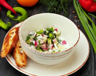 Окрошка на сметане